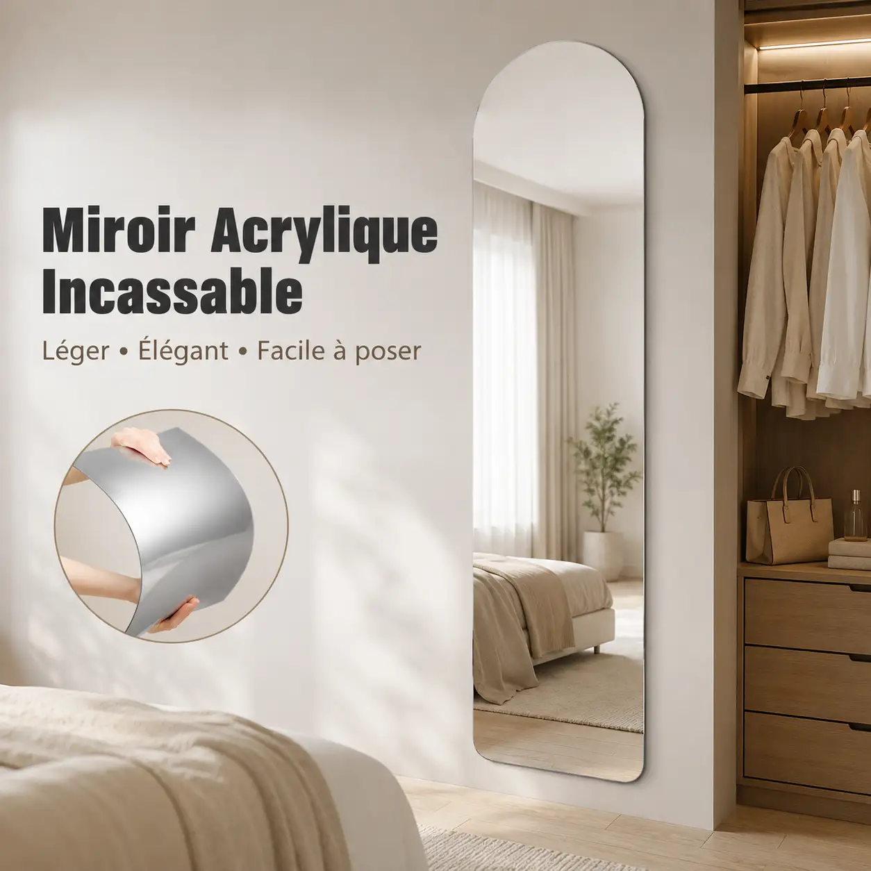 FlexiMiroir™ – Miroir Acrylique Décoratif Anti-Casse ✨