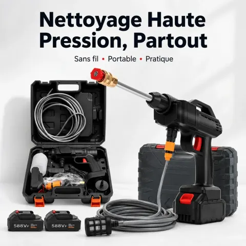 HydroJet Pro™ – Pistolet de Lavage Sans Fil Haute Pression 💦🔋
