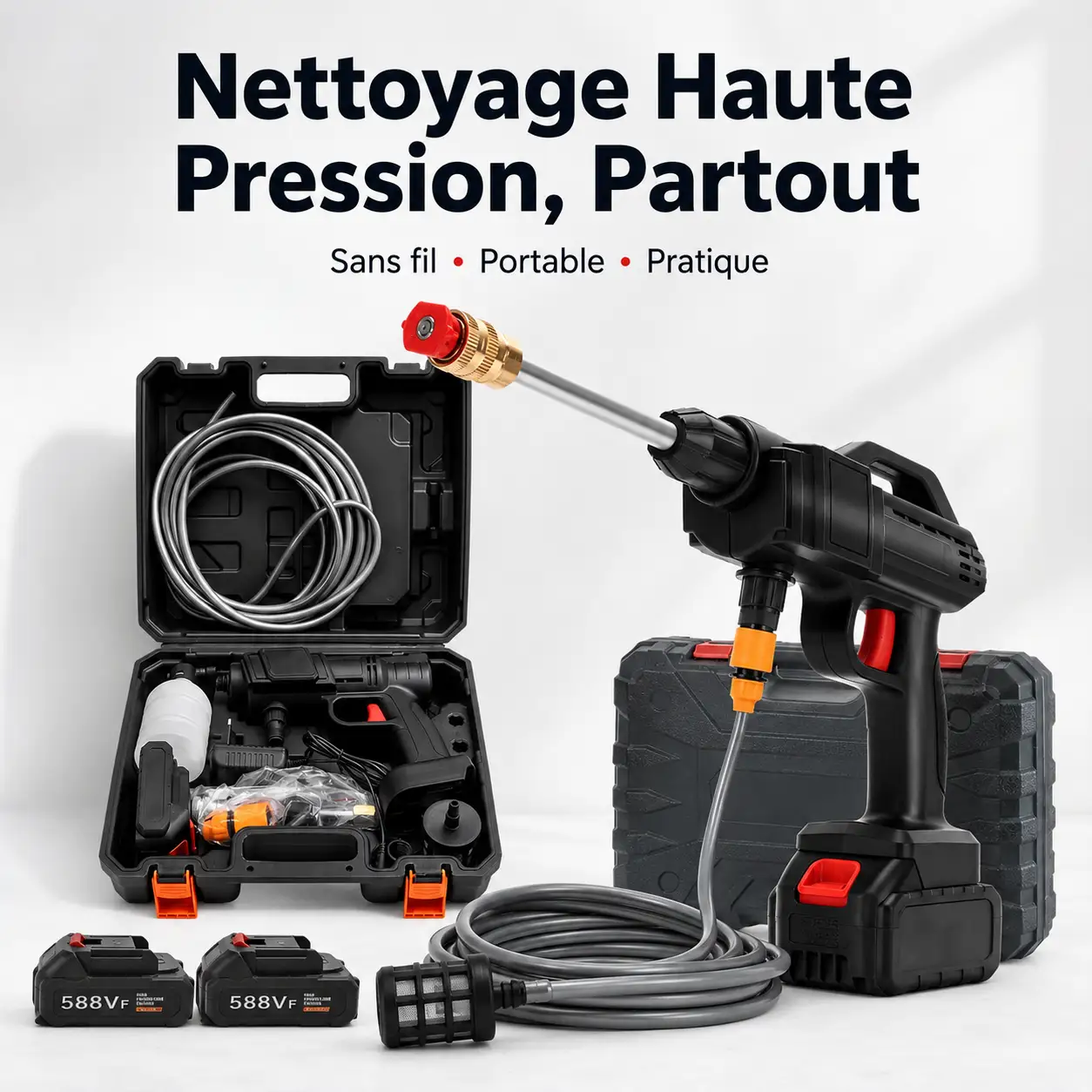 HydroJet Pro™ – Pistolet de Lavage Sans Fil Haute Pression 💦🔋
